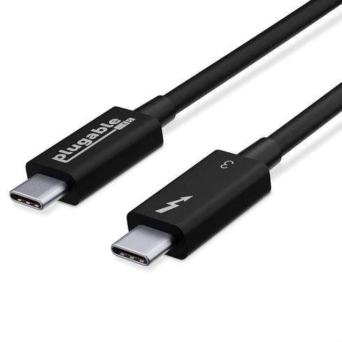 Plugable Thunderbolt 3 Cable 40Gbps Supports 100W (20V, 5A) Charging, 2.6ft / 80cm Thunderbolt-Certified USB C Compatible - Driverless......