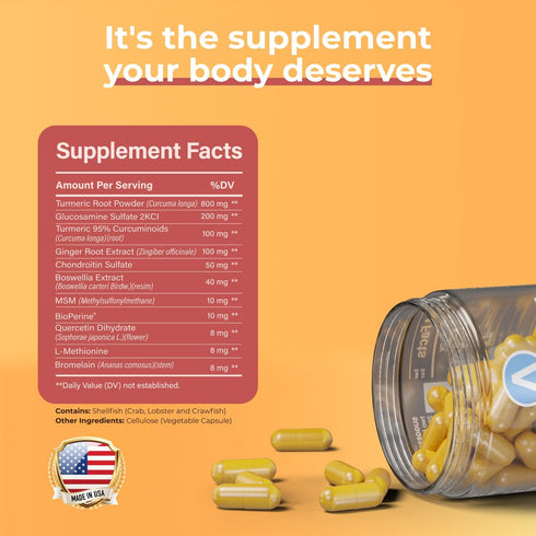 Inflame Shield | Turmeric Supplement for Inflammation Support with Ginger, Bioperine, & Bromelain | Advanced Formula for Joint Support | 60 Capsul...
