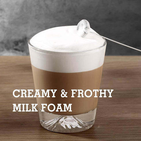 SIMPLETaste Milk Frother Handheld Battery Operated Electric Foam Maker, Drink Mixer with Stainless Steel Whisk and Stand for Cappuccino, Bulletpro...