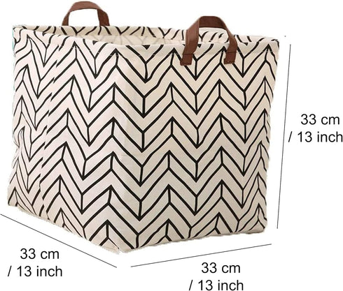 3 Pieces 13 Inch Square Storage Bin, Fabric Folding Storage Baskets with Handles, Storage Organizer for kid's Toy & Baby Clothing - Laundry Basket...
