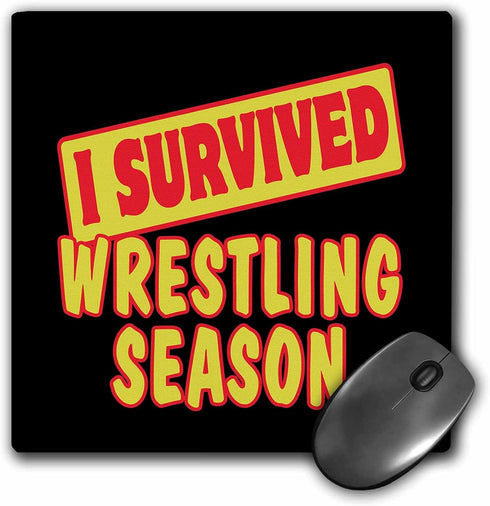 3dRose I Survived Wrestling Season Sports Fans Survial Pride and Humor Design Mouse Pad (mp_118482_1)...