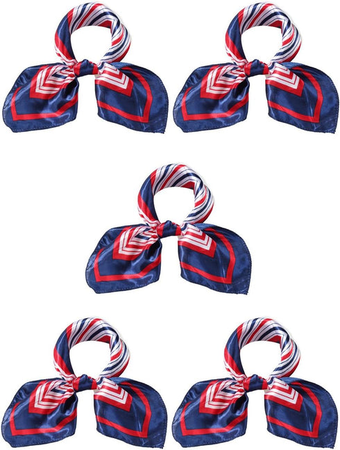 uxcell K75 Women Infinity Geometric Prints Square Shaped Neck Scarf Red Blue 5 Pack...