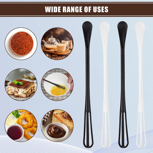 6pcs Mini Whisks, Multifunctional Small Whisks for Cooking with Ergonomic Long Handle Miniature Egg Whisk Stirrer Tiny Whisk for Milk Hot Chocolat...