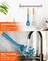 Silicone Pasta Fork, Kitchen Heat Resistant Noodle Spoon Server, BPA Free Spaghetti Strainer,12.8 inch (Khaki & Blue)...