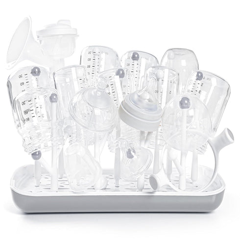 Baby Bottle Drying Rack with Tray, Termichy High Capacity Bottle Dryer Holder for Bottles, Teats, Cups, Pump Parts and Accessories, Gray...