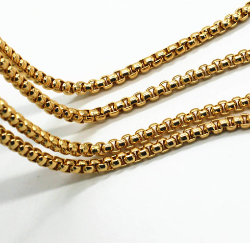 Model Worker Iron Box Chain Strap Handbag Chains Purse Chain Straps Shoulder Cross Body Replacement Straps with Metal Buckles (Gold, 47")...