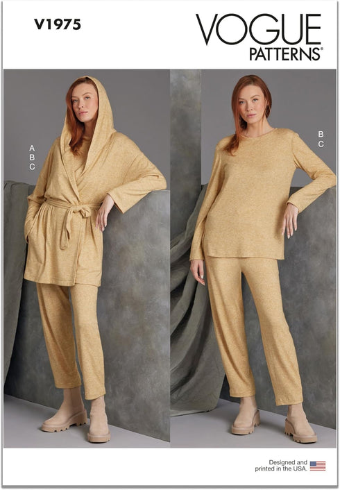 Vogue Misses' Knit Jacket with Belt, Top and Pants Sewing Pattern Kit, Design Code V1975, Sizes XS-S-M-L-XL-XXL, Multicolor...