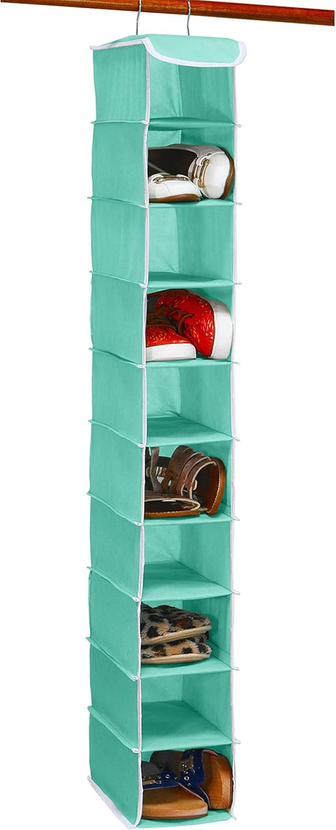 Simple Houseware 10 Shelves Hanging Shoes Organizer Holder for Closet, Turquoise...