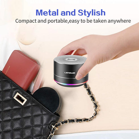 LENRUE Portable Bluetooth Speakers,Wireless Speaker with Clear Sound, Long Playtime, Small Mini Metal Speaker,Christmas Birthday Gifts for Men, Wo...
