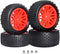 Preglued 12mm Hex Wheel Rims Rubber Tires with Foam Inserts OD 86mm/3.38" for Traxxas Bandit WLtoys 144001 Redcat 1/10 RC Off-Road Buggy Car, Set ...
