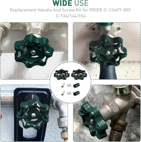 C-134KT-805 Outdoor Faucet Handle,Hose bib repair kit for PRIER-C-134KT-805 C-134/144/154 with Universal Design Adapter and Screws (2 pcs)...