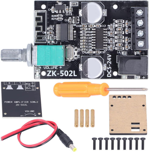 ZK?502L Bluetooth Power Amplifier Board 5.0 Stereo Audio Receiver Dual Channels Digital Audio Amplifier Module for DIY Speakers 5-24V...