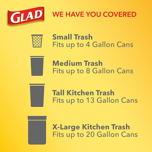 Glad Trash Bags, Medium Drawstring Garbage Bags, 8 Gal, Gain Original Scent with Febreze, 26 Ct (pack of 1), Pack May Vary...