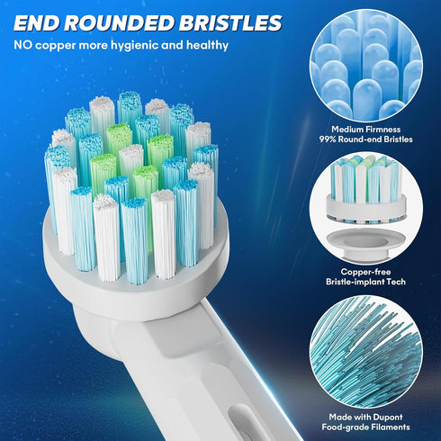 Replacement Toothbrush Heads for Oral B Braun, 4 Pack Brush Heads Refill for Oral-B 7000, Clean, Oral B Pro 1000, 9600, 500, 3000, 8000, Vitality ...