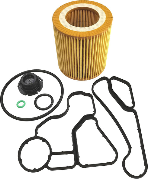 Engine Oil Filter Adapter Housing Gasket Cooler Seal Kit fit for BMW 128i 135i 323i 325xi 328i xDrive 328xi 330i 330xi 335i 335is 335xi 530i 535i ...