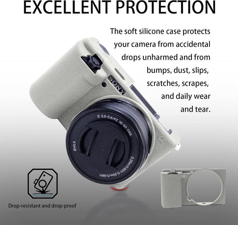 ZV-E10 Camera Case, Soft Silicone Rubber Protective Cover Skin for Sony ZV-E10 ZVE10 Digital Camera, Slim Fit Body Skin DSLR Camera Sleeve Protect...