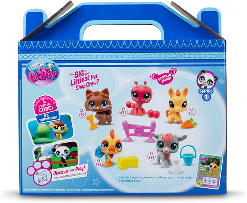 Littlest Pet Shop Farm Besties Collector Set - Gen 7 Bobble Head Pets #56-60, Imagination Toy for Kids 4+...