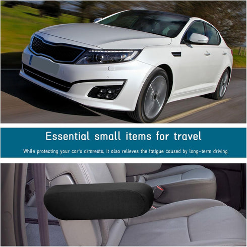 2 PCS Car Front Seat Armrest Covers, Soft Elastic Fabric Auto Arm Rest Protector, Breathable Front Seat Armrest Cover Replacement, Universal Vehic...