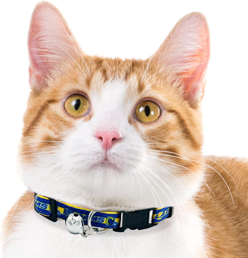 NFL CAT Collar Los Angeles Rams Satin Cat Collar Football Team Collar for Dogs & Cats. A Shiny & Colorful Cat Collar with Ringing Bell Pendant...