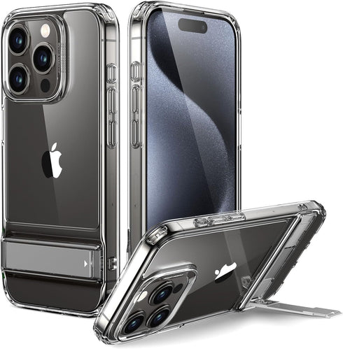 ESR for iPhone 15 Pro Max Case, Metal Kickstand Case, 3 Stand Modes, Military-Grade Drop Protection, Supports Wireless Charging, Slim Back Cover w...