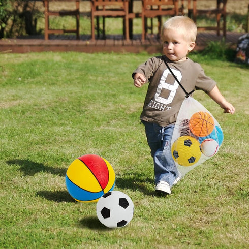 Balls for Toddlers 1-3,Toddler Sports Toys,Set of 7 Kids Ball Soft Foam Baby Sports Balls- Soccer Ball Basketball Baseball Rugby Bounce Ball Playg...