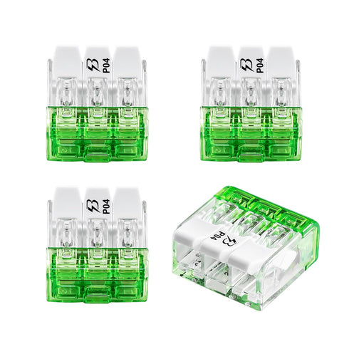 Lever Nuts Splicing Connector?for Solid and Stranded Conductors?3 Conductor with Operating levers?AWG 12-24 Transparent Housing Wire Connectors- P...