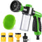 6 Pieces Pet Bathing Tool Set Includes Pup Jet Hose Nozzle Soap Dispenser with Connectors and Dog Rubber Comb Brush, Dog Bathing Sprayer Bottle Wa...