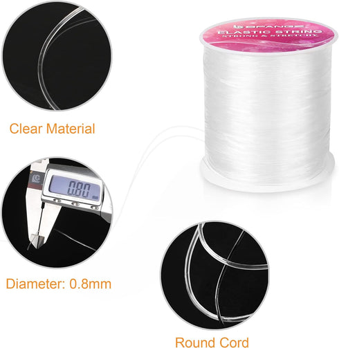 Bracelet String,BFANGZ 0.8mm 100M Elastic String for Jewelry Making,Bracelet String Stretch Bead Cord Stretchy String for Bracelets,Necklaces,Jewe...