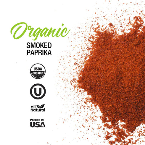 The Spice Lab Organic Smoked Paprika - Vegan Gourmet Spanish Paprika Powder - 1.9 oz French Jar Seasoning Shaker - USDA Organic - Vegan, Kosher, N...