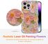 EYZUTAK Case for iPhone 14 Pro Max, Colorful Retro Oil Painting Printed Flower Laser Glossy Pattern Cute Curly Wave Edge Exquisite Stylish Durable...