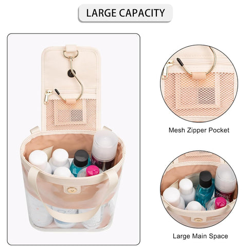 Travel Toiletry Bag, Clear Hanging Toiletry Bag for Women Men, Waterproof Travel Bag for Toiletries, Transparent Makeup Bag Cosmetic Organizer, Po...