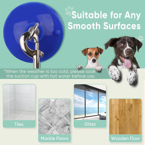 Petbobi Adjustable Dog Bath Tether, Dog Bathing Leash with Heavy Suction Cup and Soft Bath Brush, Dog Grooming Tub Restraint Perfect for Shower, B...