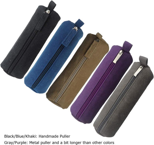 Enyuwlcm Heavy Canvas Stationery Stylish Simple Pencil Bag and Durable Compact Zipper Pencil Case Pouch 1 Pack Purple...