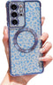 for Samsung Galaxy S21 Ultra Case Compatible with MagSafe Cute Leopard Glitter Magnetic Phone Case Luxury Plating Clear Camera Cover Shockproof So...