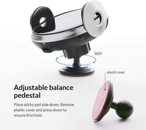 Wireless Car Charger, 15W Fast Charging Vent Charging Phone Holder Smart Sensor Cradle, Auto-Clamping Car Mount, Dashboard, for iPhone 14 13 12, S...