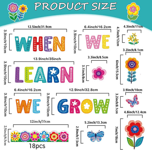 58 Spring Bulletin Boards - Floral Butterfly Plant Cutouts Spring Bulletin Board Decor Floral Bulletin Board Decor for Classroom Bulletin Boards H...