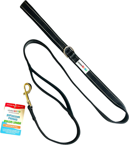 5 Ft Heavy Duty Reflective Nylon Dog Leash with Padded Traffic Handle – 20% of Profits Donated to Animal Rescue -1" Leash for Medium and Large Dog...