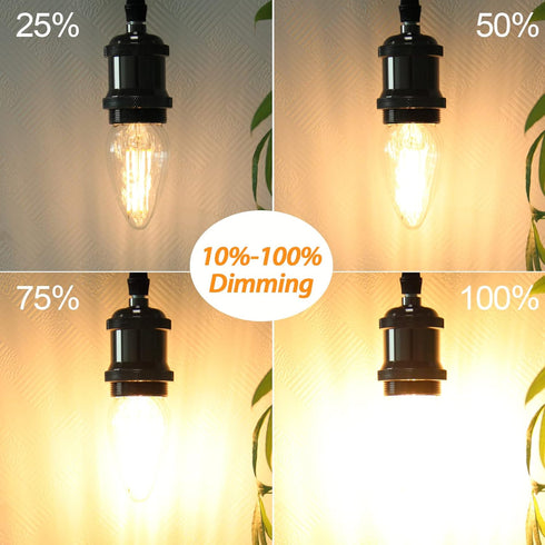 BRIMAX F15 8W Led Porch Light Bulb Outdoor, E26 Medium Base LED Post Bulb for 75W - 80W Incandescent Equivalent,Dimmable 2700K Warm White Flame Wr...