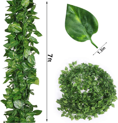 168 feet Artificial Vines Greenery Garland Fake Hanging Leaves Faux Foliage Plants for Wedding Party Garden Home Kitchen Office Wall Decorations (...