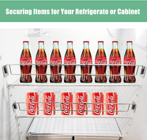 RV Refrigerator Bar Stainless Steel Adjustable Fridge Tension Rod Holds Food and Drinks in Place,Tension-Style 12.3-22.4" for Camper Refrigerator,...