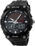 FANMIS Men's Solar Powered Casual Quartz Wrist Watch Analog Digital Multifunctional Black Sports Watch...