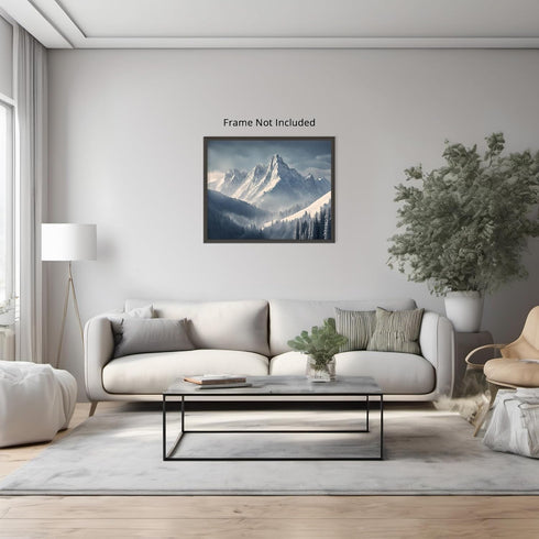 Posterizer 1 pcs-beautiful snowy mountain and trees winter scene-Landscape & Nature Art-GIft for Men Women Teens-Living Room Bedroom Decor- unfram...