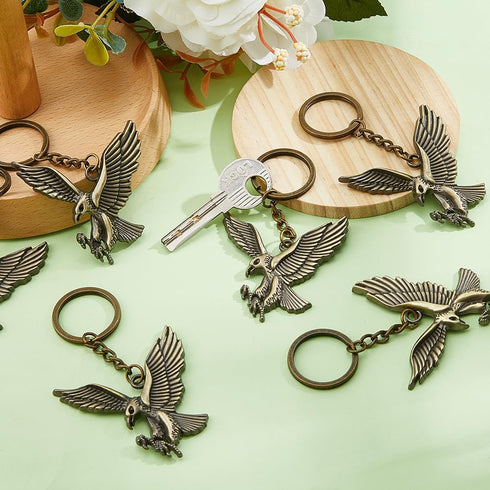 DICOSMETIC 10Pcs Antique Bronze Eagle Key Ring Flying Eagle Keychain Scout er Keychain Alloy Keyrings in Retro Style Bag Ornament Keychains Gift S...