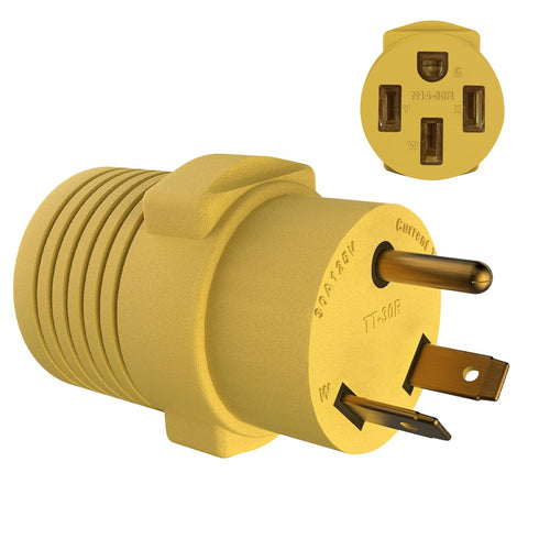 50 amp to 30 amp Rv adapter PVC 30 Amp Male (TT-30P) to 50 Amp Female (14-50R) TT-30P to 14-50R Outlet...
