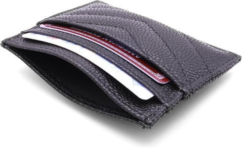 Womens Leather Card Holder Wallet | Slim Luxury Vegan Leather Compact Wallet | Thin Designer Quality Leather Credit Card Minimalist Wallet for Wom...
