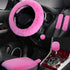7PCS Set car Interior Aesthetic Accessories, Fluffy 15 inch Steering Wheel Cover, armrest pad, seat Belt Cover,Gear Shift Cover, Fit Girly car Acc...