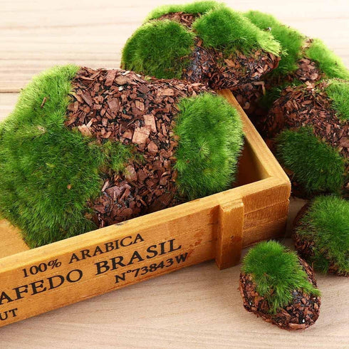 6Pcs Foam Moss Green Hay Stone DIY Family Garden Decoration Vase Glass Moss Miniature Landscape Artificial Plant...