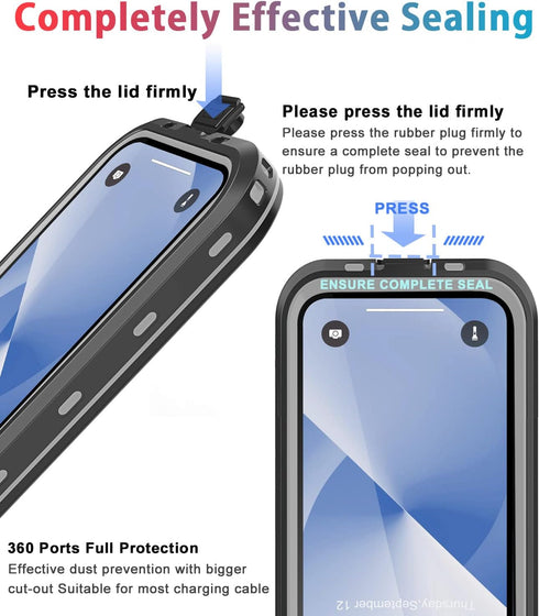 for iPhone 13 Case Waterproof Shockproof Dustproof Full-Body Sturdy with Camera Lens Protector and Built-in Screen Protector,Underwater Full Seale...