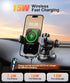 Wireless Car Charger Mount Auto Clamping, 15W Fast Charging Car Phone Holder Charger for Dash Windshield Vent Compatible with iPhone 15 14 13 12 P...