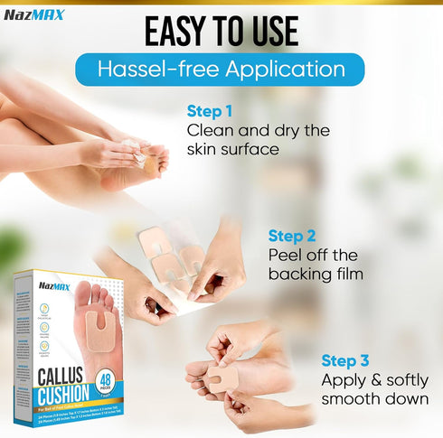 48-Pack U Shaped Felt Callus Pads Metatarsal Pads Forefoot Foot Pads Pain Relief Foot Cushion Keep Calluses from Rubbing on Shoes Adhesive Pads fo...
